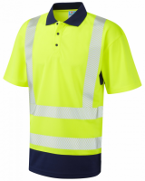Superior Coolviz Plus High Visibility Yellow/Navy Mortehoe Polo Shirt